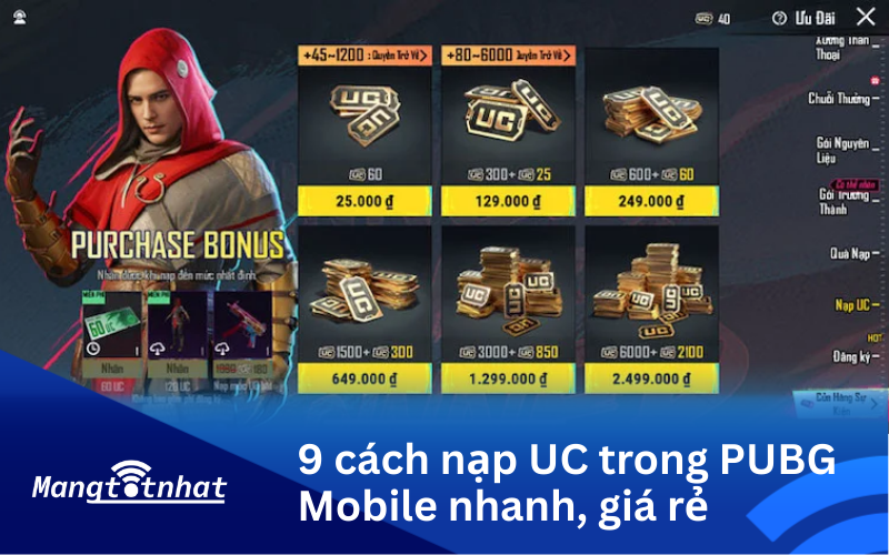 9 cách nạp UC trong PUBG Mobile nhanh, giá rẻ